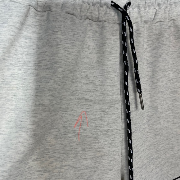 ALPHALETE Light Heather Gray Crop Capri High Rise Sweat Pant Jogger M Gym Lounge - Picture 9 of 13